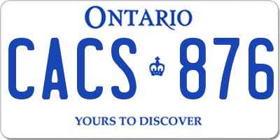 ON license plate CACS876