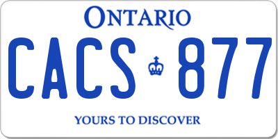 ON license plate CACS877