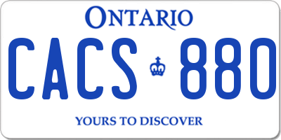 ON license plate CACS880