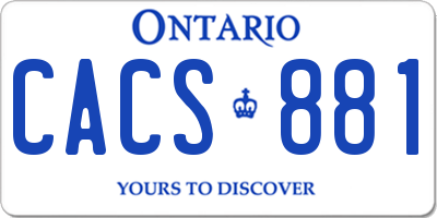 ON license plate CACS881