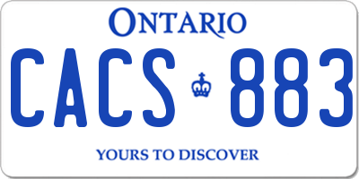 ON license plate CACS883