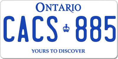 ON license plate CACS885