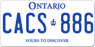 ON license plate CACS886