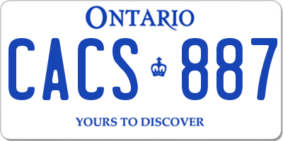 ON license plate CACS887