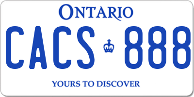 ON license plate CACS888