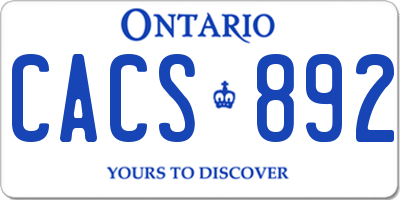 ON license plate CACS892