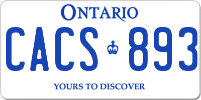 ON license plate CACS893