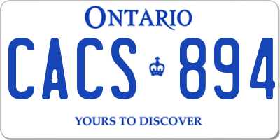 ON license plate CACS894