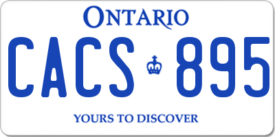 ON license plate CACS895