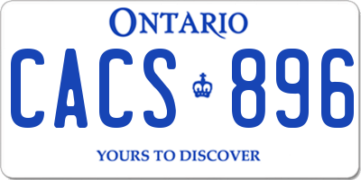 ON license plate CACS896