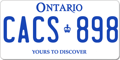 ON license plate CACS898