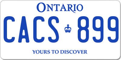 ON license plate CACS899