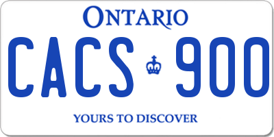 ON license plate CACS900