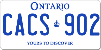 ON license plate CACS902