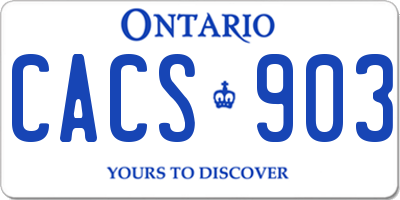 ON license plate CACS903