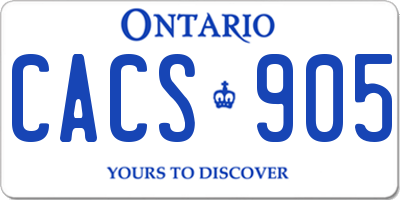 ON license plate CACS905