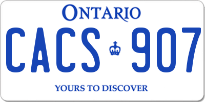 ON license plate CACS907