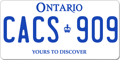 ON license plate CACS909