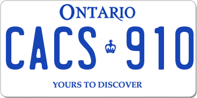 ON license plate CACS910