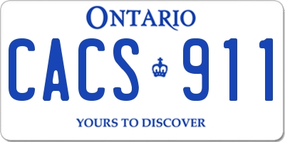 ON license plate CACS911