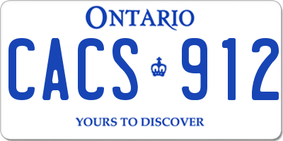 ON license plate CACS912