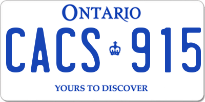 ON license plate CACS915