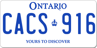 ON license plate CACS916