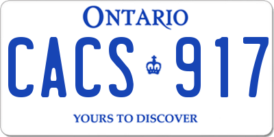 ON license plate CACS917