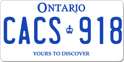 ON license plate CACS918