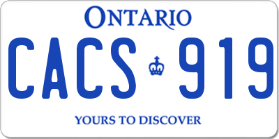 ON license plate CACS919