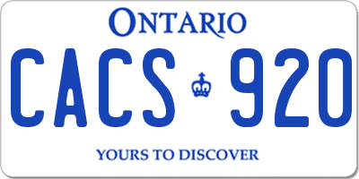 ON license plate CACS920