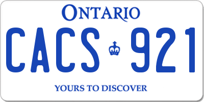 ON license plate CACS921