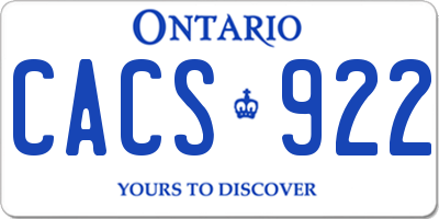 ON license plate CACS922