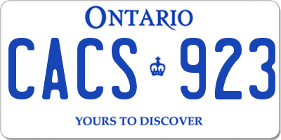 ON license plate CACS923