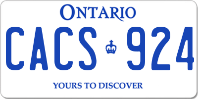 ON license plate CACS924