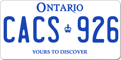 ON license plate CACS926