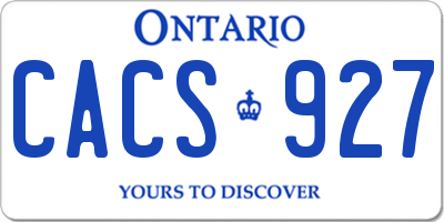 ON license plate CACS927