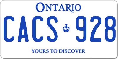 ON license plate CACS928