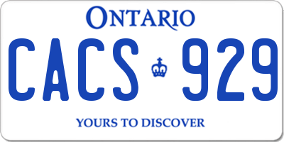 ON license plate CACS929