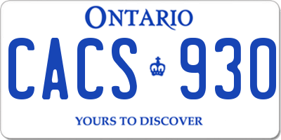 ON license plate CACS930