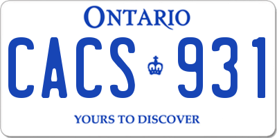 ON license plate CACS931