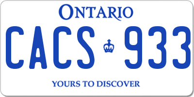 ON license plate CACS933