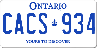 ON license plate CACS934