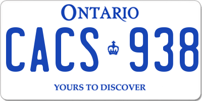 ON license plate CACS938