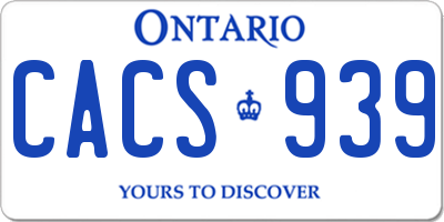 ON license plate CACS939