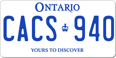 ON license plate CACS940