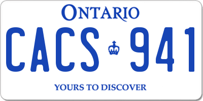 ON license plate CACS941