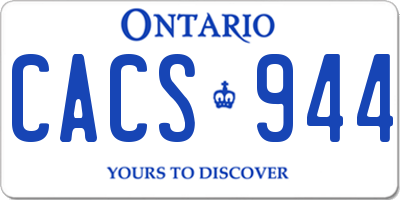 ON license plate CACS944