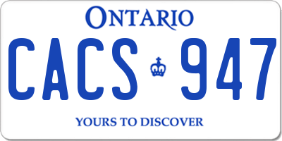 ON license plate CACS947