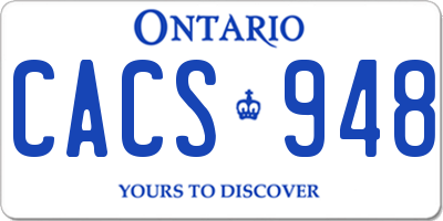 ON license plate CACS948